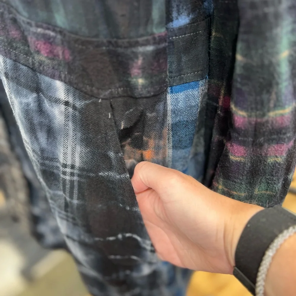 Patchwork Flannel Dress M - Picture 4 of 14